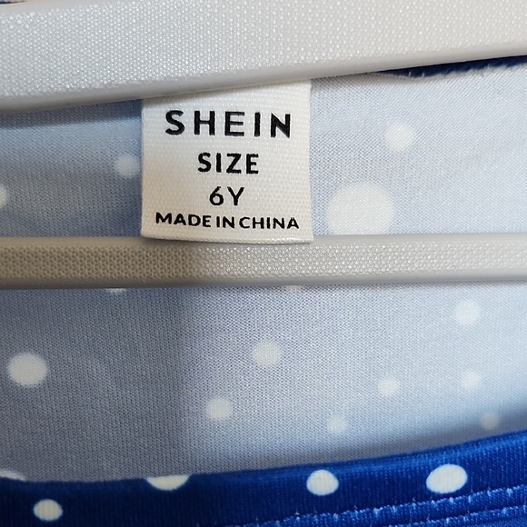 SHEIN Blue and White Snowflake Kids Dress - Picture 2 of 5